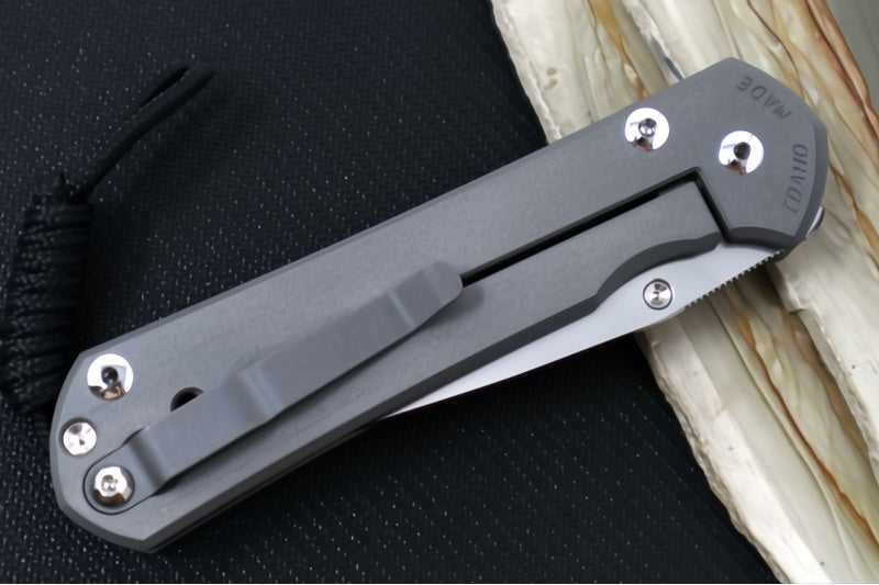 Chris Reeve Knives Large Sebenza 31 Unique Graphics #2845 - Drop Point Blade / Magnacut Steel / Titanium Handle / Onyx Cabochon L31-1408-0796