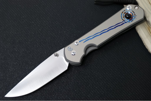 Chris Reeve Knives Large Sebenza 31 Unique Graphics #2840 - Drop Point Blade / Magnacut Steel / Titanium Handle / Onyx Cabochon L31-1408-0796 - Northwest Knives