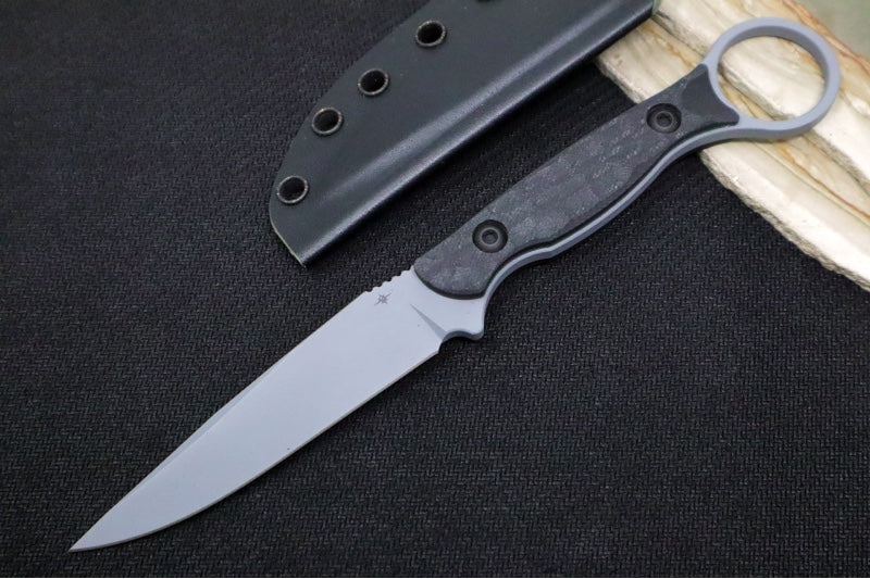 Toor Knives Serpent S Phantom Grey - Phantom Grey KG Gunkote Blade / CPM-M4 Steel / Black G-10 Handle / Kydex Sheath