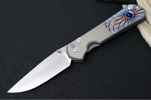 Chris Reeve Knives Large Sebenza 31 Unique Graphics #2841 - Drop Point Blade / Magnacut Steel / Titanium Handle / Onyx Cabochon L31-1408-0796 - Northwest Knives