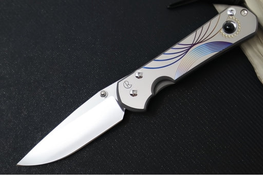 Chris Reeve Knives Large Sebenza 31 Unique Graphics #2844 - Drop Point Blade / Magnacut Steel / Titanium Handle / Onyx Cabochon L31-1408-0796 - Northwest Knives
