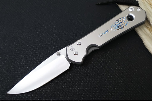 Chris Reeve Knives Large Sebenza 31 Unique Graphics #2846 - Drop Point Blade / Magnacut Steel / Titanium Handle / Onyx Cabochon L31-1408-0796 - Northwest Knives