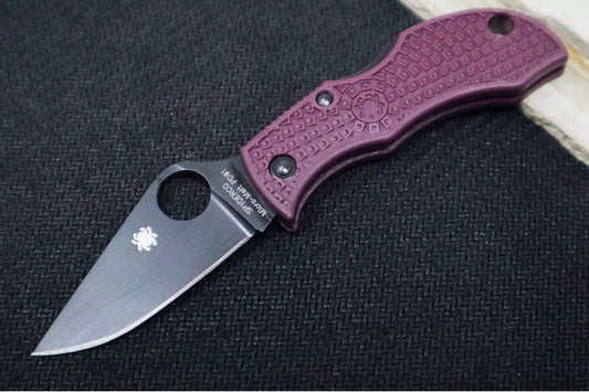 Spyderco ManBug Lightweight SPRINT RUN - Burgundy FRN Handle / CTS-PD#1 Steel / Black TiCN Black Finished Blade MBBGBKP