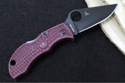 Spyderco ManBug Lightweight SPRINT RUN - Burgundy FRN Handle / CTS-PD#1 Steel / Black TiCN Black Finished Blade MBBGBKP