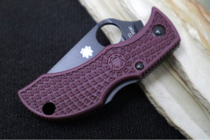 Spyderco ManBug Lightweight SPRINT RUN - Burgundy FRN Handle / CTS-PD#1 Steel / Black TiCN Black Finished Blade MBBGBKP