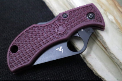 Spyderco ManBug Lightweight SPRINT RUN - Burgundy FRN Handle / CTS-PD#1 Steel / Black TiCN Black Finished Blade MBBGBKP