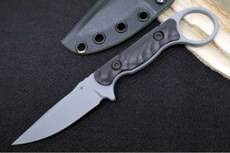 Toor Knives Jank Shank S Phantom Grey  - Phantom Grey KG Gunkote Finished Blade / CPM-M4 Steel / Black G10 Handle / Kydex Sheath