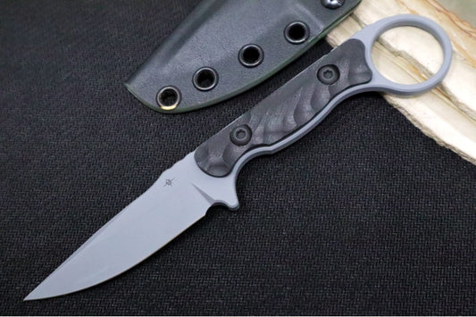 Toor Knives Jank Shank S Phantom Grey  - Phantom Grey KG Gunkote Finished Blade / CPM-M4 Steel / Black G10 Handle / Kydex Sheath