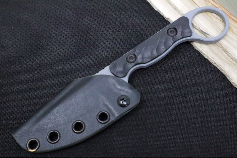 Toor Knives Jank Shank S Phantom Grey  - Phantom Grey KG Gunkote Finished Blade / CPM-M4 Steel / Black G10 Handle / Kydex Sheath