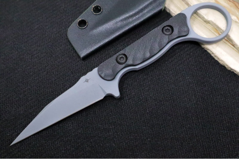 Toor Knives Jank Shank W Phantom Grey  - Phantom Grey KG Gunkote Finished Blade / CPM-M4 Steel / Black G10 Handle / Kydex Sheath