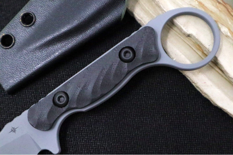 Toor Knives Jank Shank W Phantom Grey  - Phantom Grey KG Gunkote Finished Blade / CPM-M4 Steel / Black G10 Handle / Kydex Sheath
