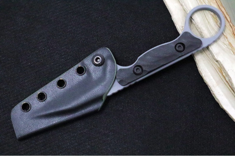 Toor Knives Jank Shank W Phantom Grey  - Phantom Grey KG Gunkote Finished Blade / CPM-M4 Steel / Black G10 Handle / Kydex Sheath