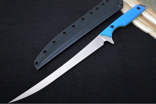 Toor Knives Avalon -Stonewashed Finished Blade / CPM-154 Steel / Tidal Blue G10 Handle / Black Kydex Sheath