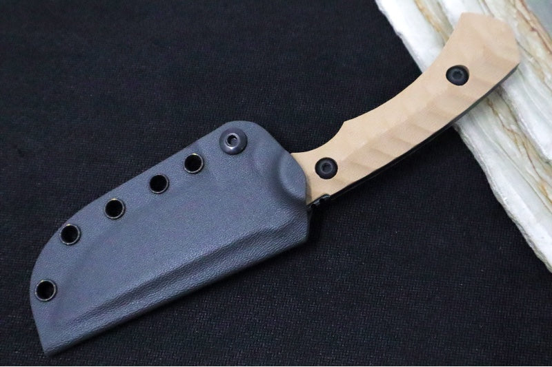 Toor Knives Brauler Omaha Tan - Blackwashed Finished Blade / CPM-Cruwear Steel / Omaha Tan G10 Handle / Kydex Sheath