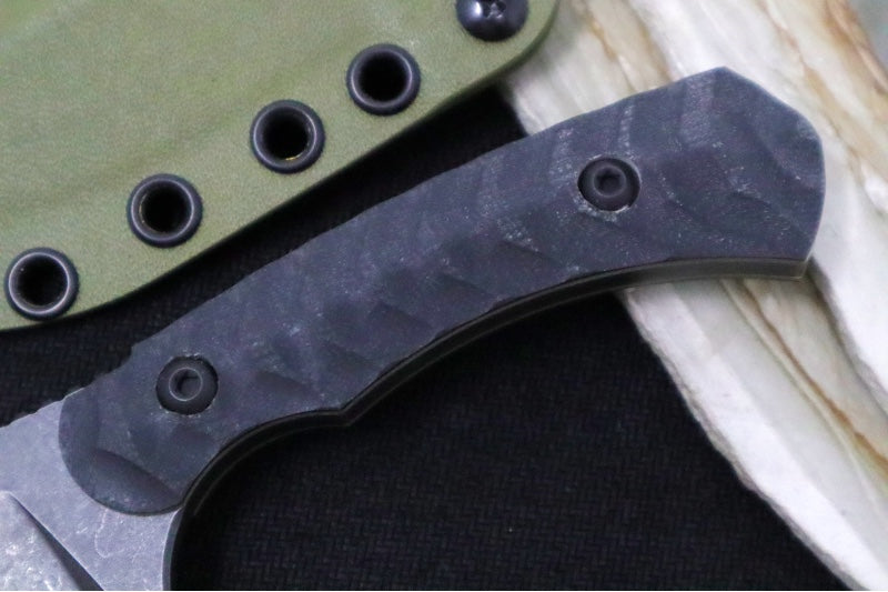 Toor Knives Brauler Bomber Black - Blackwashed Finished Blade / CPM-Cruwear Steel / Bomber Black G10 Handle / Kydex Sheath