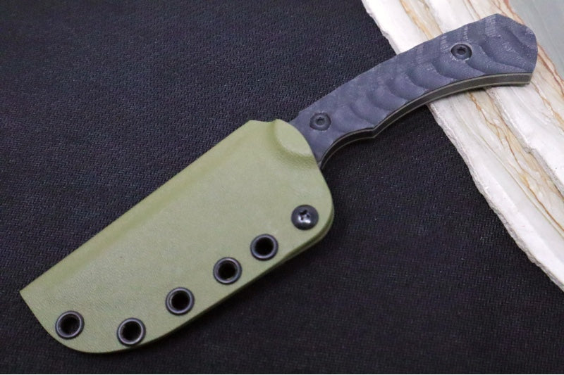 Toor Knives Brauler Bomber Black - Blackwashed Finished Blade / CPM-Cruwear Steel / Bomber Black G10 Handle / Kydex Sheath