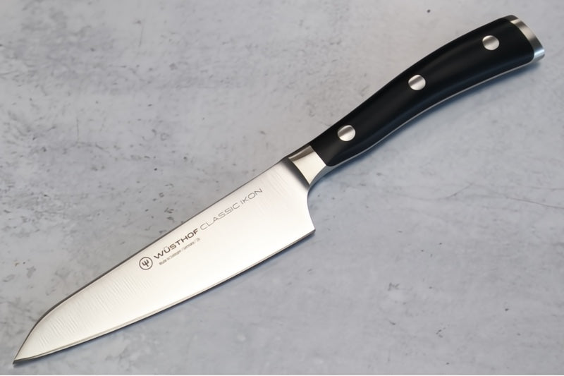 Wusthof Ikon - 4.5" Asian Utility Knife - Fully forged German stainless steel (X50 CrMoV 15) - Made in Solingen, Germany
