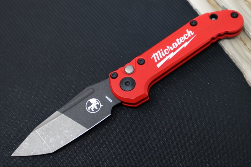 Microtech L.U.D.T Gen III Signature Series - Two-Toned Finished Blade / Tanto Blade / M390MK Steel / Red & Black Aluminum Handle - 1136-1MWS