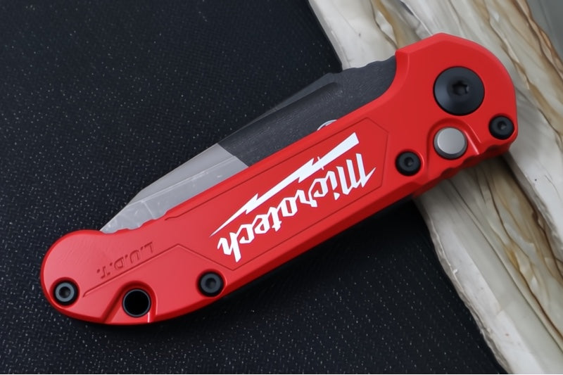 Microtech L.U.D.T Gen III Signature Series - Two-Toned Finished Blade / Tanto Blade / M390MK Steel / Red & Black Aluminum Handle - 1136-1MWS