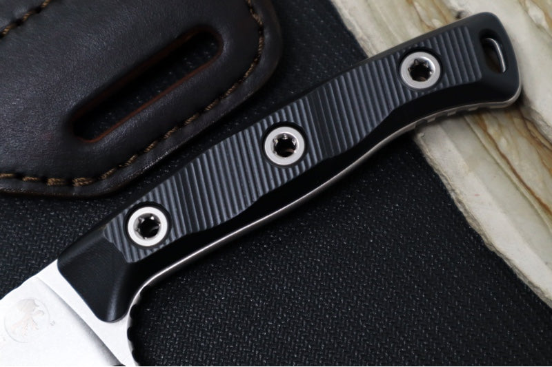 Microtech Akris Fixed Blade - Stonewashed Finish / Straight Back Blade / Bohler M390MK Steel / Black G-10 Handle 95-10BK-1