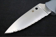 Spyderco Temperance Fixed Blade SPRINT RUN - CPM-CruWear Steel / Serrated Leaf Shaped Blade / Grey FRN Handle FB05SGY - Northwest Knives