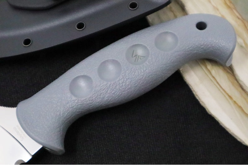 Spyderco Temperance Fixed Blade SPRINT RUN - CPM-CruWear Steel / Serrated Leaf Shaped Blade / Grey FRN Handle FB05SGY - Northwest Knives
