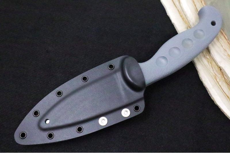 Spyderco Temperance Fixed Blade SPRINT RUN - CPM-CruWear Steel / Serrated Leaf Shaped Blade / Grey FRN Handle FB05SGY