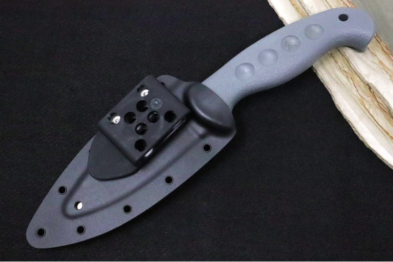 Spyderco Temperance Fixed Blade SPRINT RUN - CPM-CruWear Steel / Serrated Leaf Shaped Blade / Grey FRN Handle FB05SGY