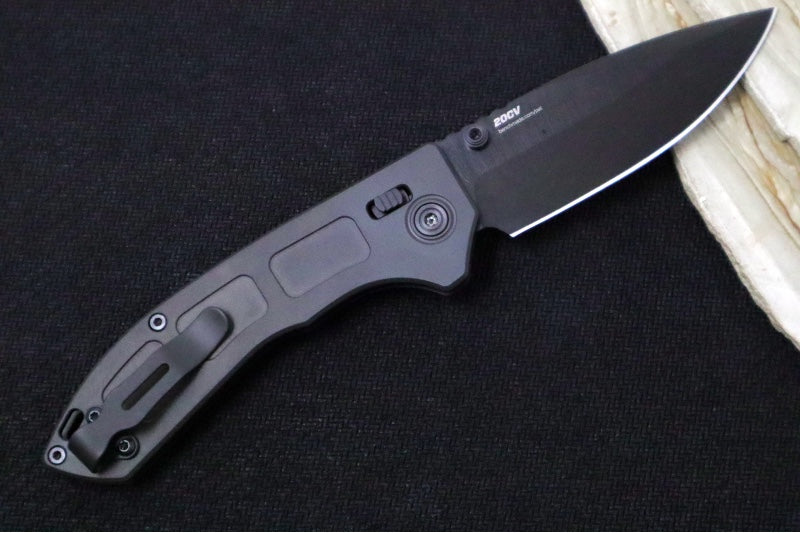 Benchmade 743BK-01 Mini Narrows Folder - Black DLC Titanium Handle / CPM-20CV Steel / Drop Point Blade / Black DLC Polished Blade Finish