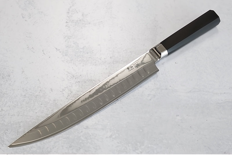 Cangshan Cutlery MAYA Series 2pc Carving Set - Forged X-7 Damascus - Octagon African Blackwood Handle - Dark Walnut Magnetic Sheath 503763