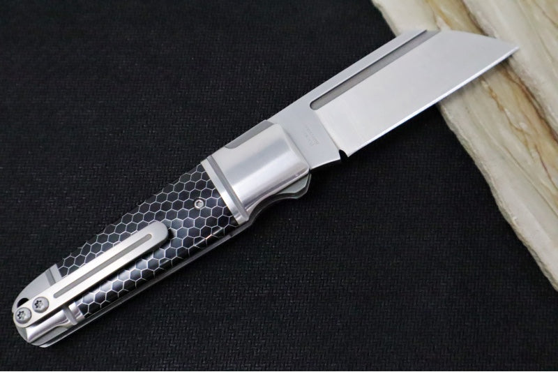 PreOwned Andre de Villiers Pocket Butcher - Wharncliffe Blade / D2 Steel / Stainless Steel Bolsters