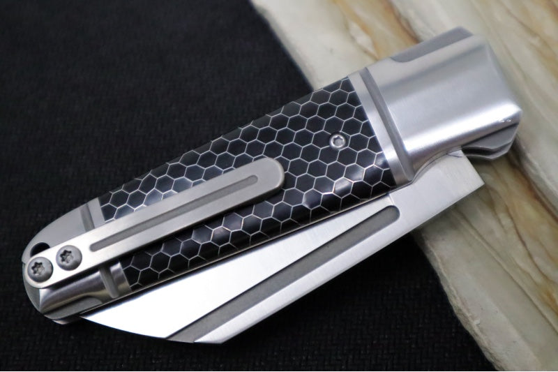 PreOwned Andre de Villiers Pocket Butcher - Wharncliffe Blade / D2 Steel / Stainless Steel Bolsters