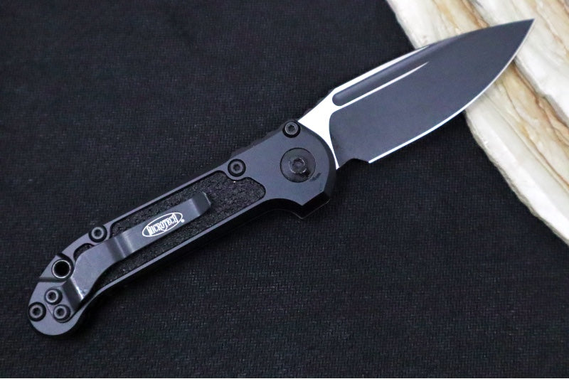 Microtech L.U.D.T Gen III - Black Finish / Drop Point Blade / Black Aluminum Handle & Black Traction Tape Inlay - 1135-1AP