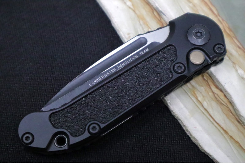 Microtech L.U.D.T Gen III - Black Finish / Drop Point Blade / Black Aluminum Handle & Black Traction Tape Inlay - 1135-1AP
