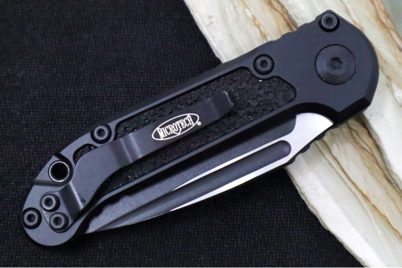 Microtech L.U.D.T Gen III - Black Finish / Drop Point Blade / Black Aluminum Handle & Black Traction Tape Inlay - 1135-1AP