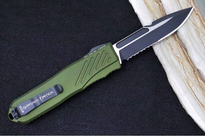 Guardian Tactical Recon 035 G2 - CPM-Magnacut Steel / Two-Toned Finish / Spear Point Blade with Serrates / OD Green Anodized Aluminum Handle 98212G2