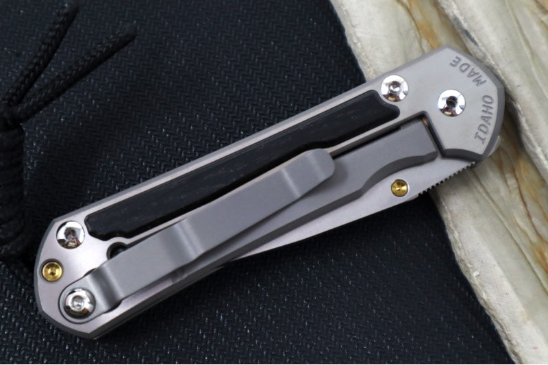 Chris Reeve Knives Small Sebenza 31 Polished - Drop Point Blade in CPM-Magnacut / Bog Oak Inlay (A1) S31-1620