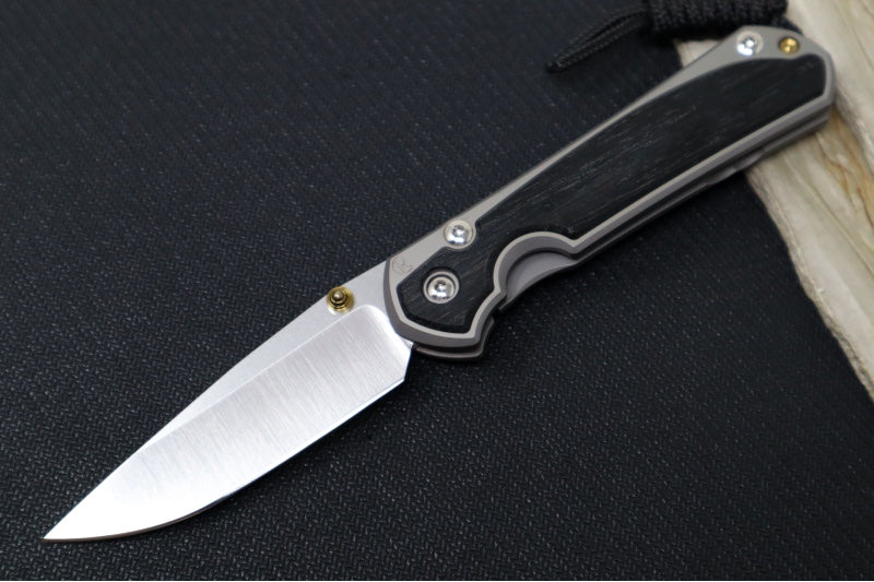 Chris Reeve Knives Small Sebenza 31 Polished - Drop Point Blade in CPM-Magnacut / Bog Oak Inlay (A2) S31-1620
