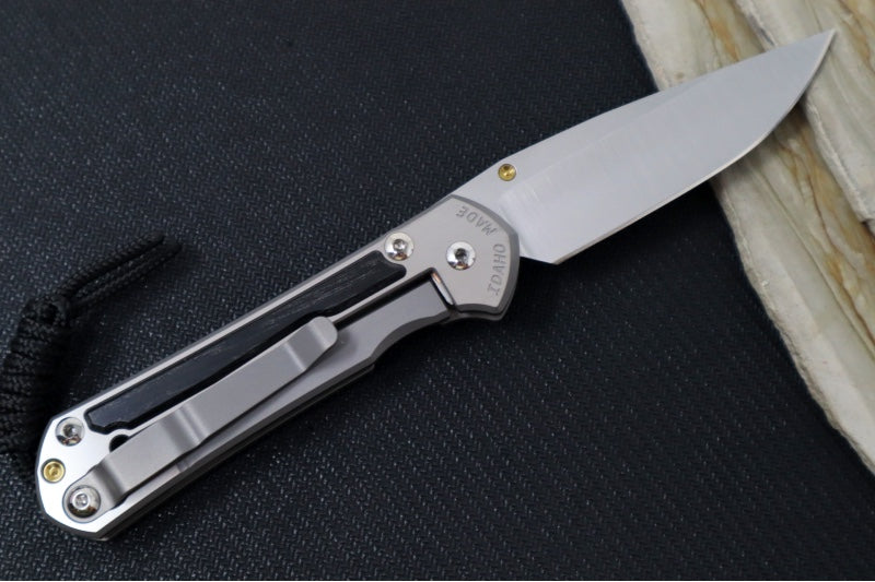 Chris Reeve Knives Small Sebenza 31 Polished - Drop Point Blade in CPM-Magnacut / Bog Oak Inlay (A2) S31-1620