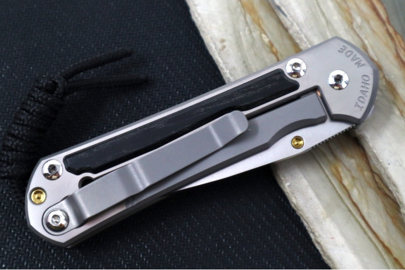 Chris Reeve Knives Small Sebenza 31 Polished - Drop Point Blade in CPM-Magnacut / Bog Oak Inlay (A2) S31-1620