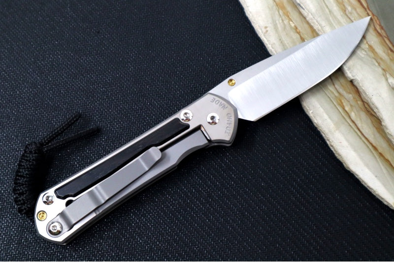 Chris Reeve Knives Small Sebenza 31 Polished - Drop Point Blade in CPM-Magnacut / Bog Oak Inlay (A3) S31-1620 - Northwest Knives