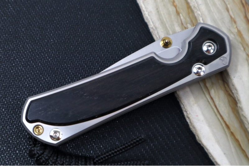 Chris Reeve Knives Small Sebenza 31 Polished - Drop Point Blade in CPM-Magnacut / Bog Oak Inlay (A3) S31-1620 - Northwest Knives
