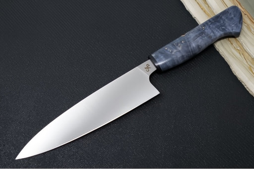 Corey Dunlap Custom Knives - Inazuma 6" Petty Knife - Western Styled Burlwood Handle ZC00062912 - Northwest Knives