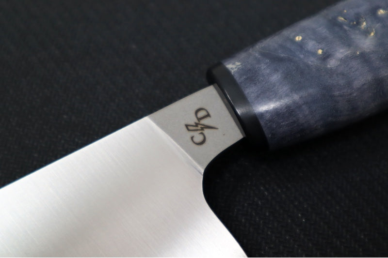 Corey Dunlap Custom Knives - Inazuma 6" Petty Knife - Western Styled Burlwood Handle ZC00062912