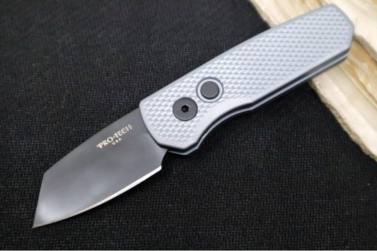 Pro Tech Runt 5 Auto - Grey Aluminum Handle / Black DLC Reverse Tanto Blade / CPM-Magnacut Steel R5406-GREY