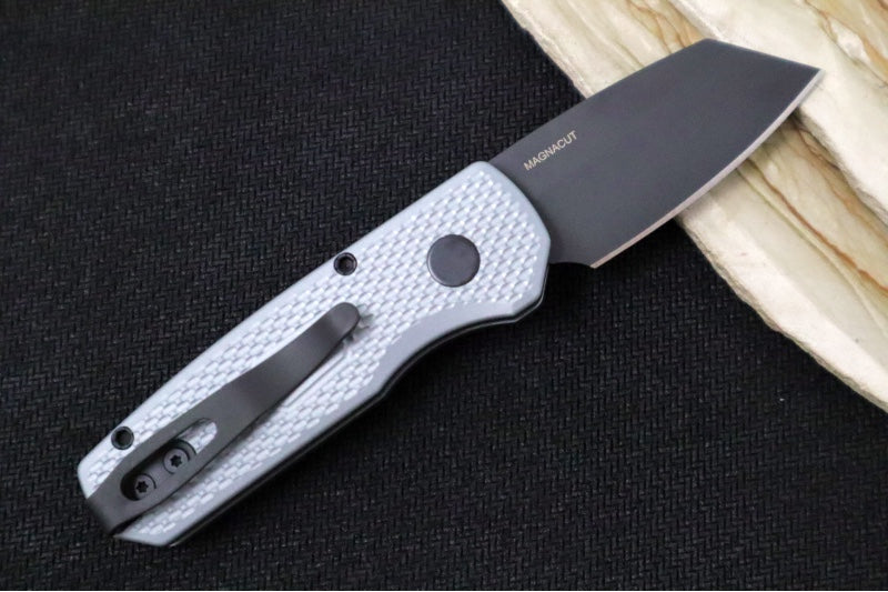 Pro Tech Runt 5 Auto - Grey Aluminum Handle / Black DLC Reverse Tanto Blade / CPM-Magnacut Steel R5406-GREY