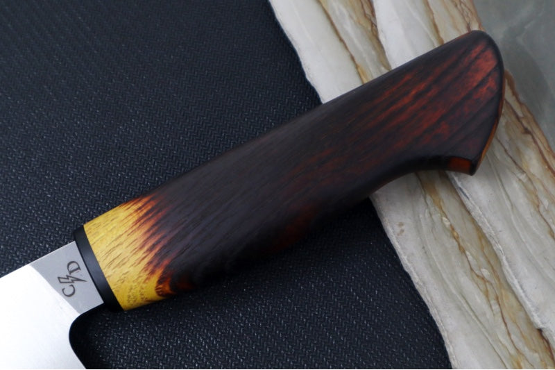 Corey Dunlap Custom Knives - Inazuma 7.25" Bunka Knife - Western Styled Osage Handle ZC00062915