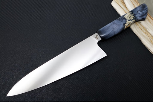 Corey Dunlap Custom Knives - 8.5" Chef's Knife - Western Chef Styled Burlwood Handle ZC00062917 - Northwest Knives