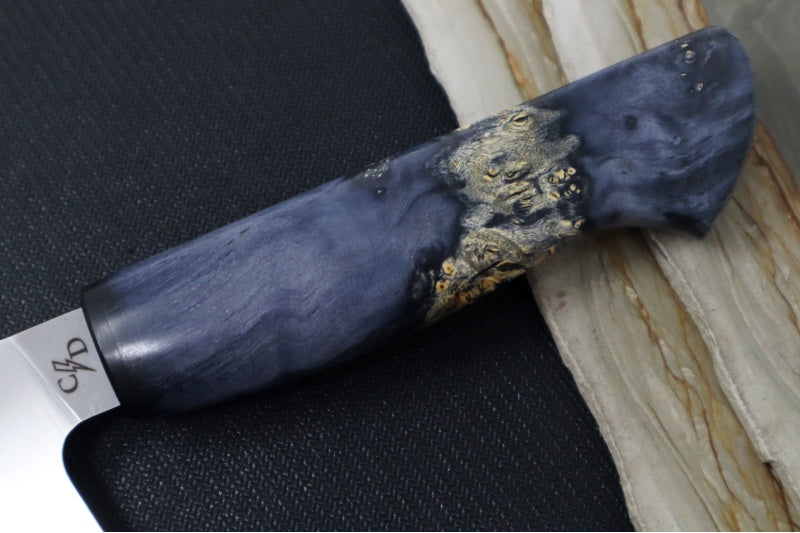 Corey Dunlap Custom Knives - 8.5" Chef's Knife - Western Chef Styled Burlwood Handle ZC00062917