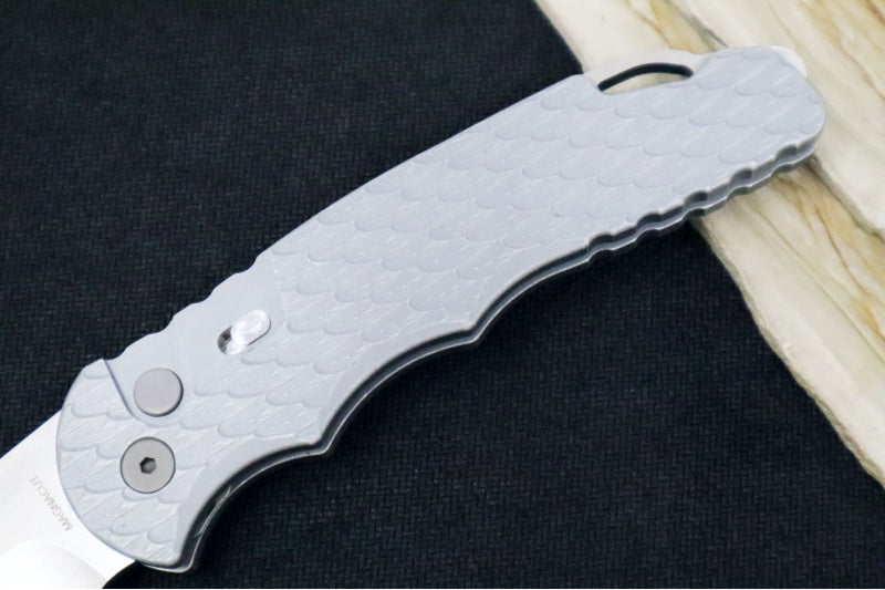 Pro Tech Tactical Response 4 Auto - Grey Battleworn Feather Textured Handle / CPM-Magnacut Steel / Stonewash Finish T4105-FBWGrey - Northwest Knives